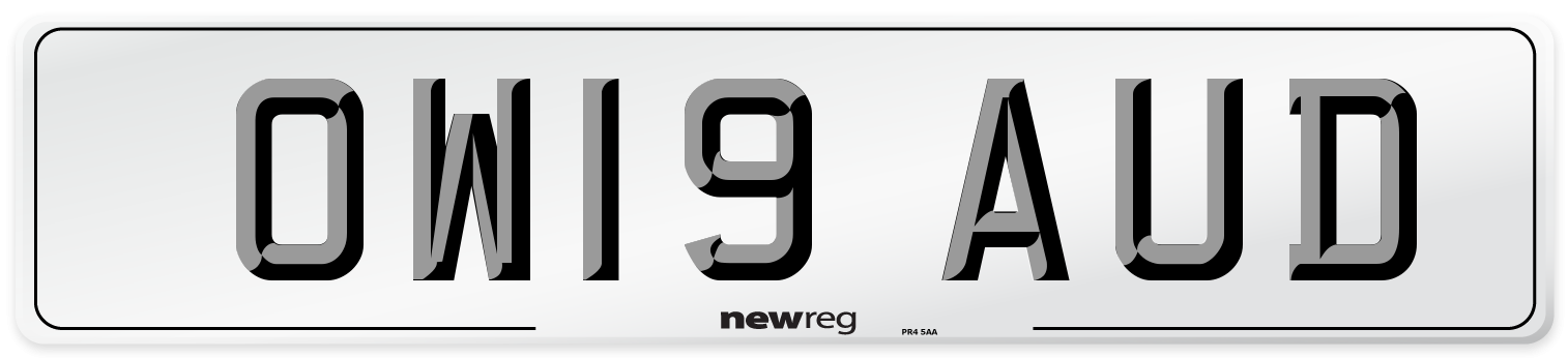 OW19 AUD Number Plate from New Reg